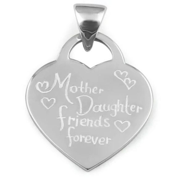 Sterling Silver "Mother Daughter Friends Forever" Pendant on 18” Chain - Picture 1 of 4